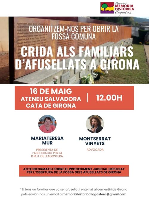 Crida als familiars d'afussellats a Girona 