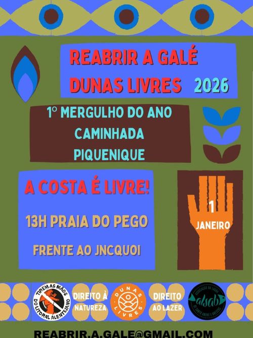 Reabrir a Galé Dunas Livre 2026Pra