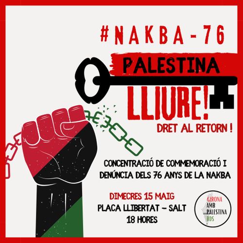 Cocentració de commemoració i denúncia dels 76 anys de la Nakba