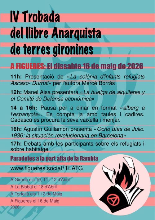 A FIGUERES, IV TROBADA DEL LLIBRE ANARQUISTA DE LES TERRES GIRONINES
