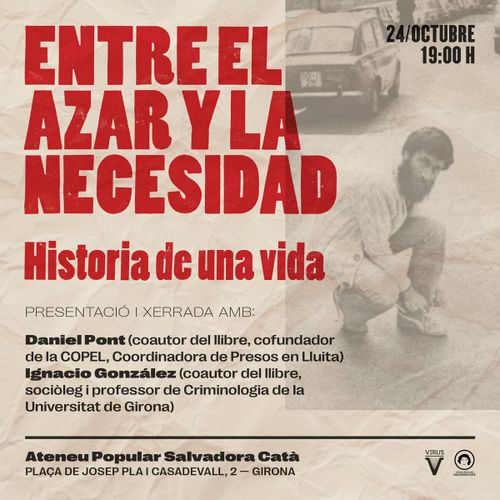 Entre el azar y la necesidad. Presentació i xerrada del llibre. 