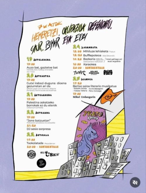 7 KATU HEMERETZI, OKUPAZIOA DEFENDATU, GAUR, BIHAR ETA ETZI: "Auzo bat, gaztetxe bat" Hitzaldia