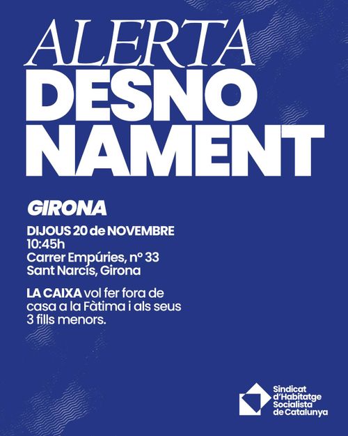 DESNONAMENT D'UNA FAMÍLIA AL BARRI DE SANT NARCÍS