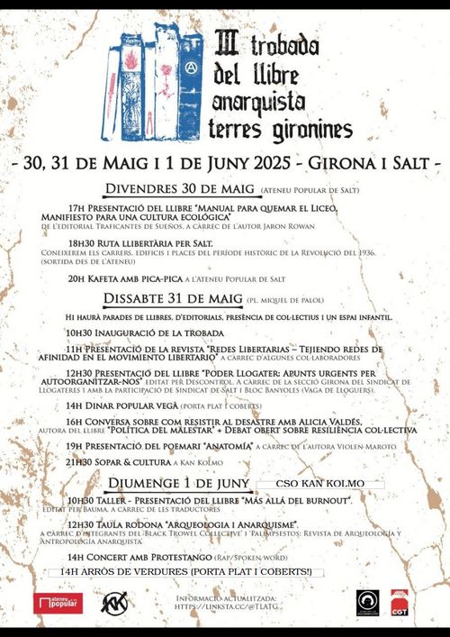 III Trobada del Llibre Anarquista Girona 2025: diumenge