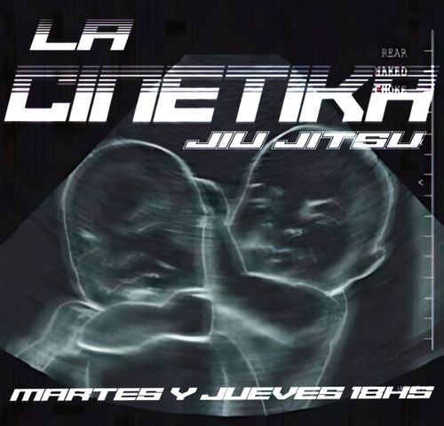 Cartell en blanc i negre del grup de Jiu Jitsu, hi ha dos bebès barallant-se.
