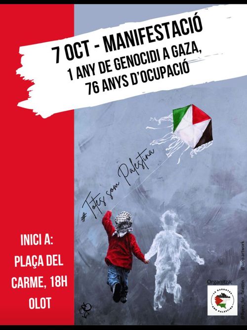 Manifestació conmemoració 1 any de genocidi a Gaza