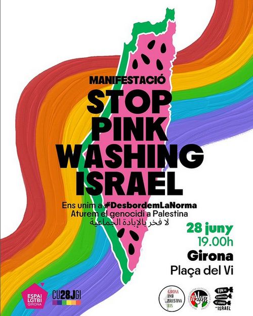 📢 MANIFESTACIÓ 28J 🏳️‍🌈🇵🇸🏳️‍⚧️ "STOP PINKWASHING ISRAEL"