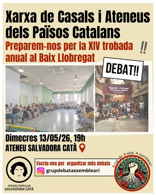 Preparem-nos per la XIV trobada de la Xarxa de Casals i Ateneus dels Països Catalans 