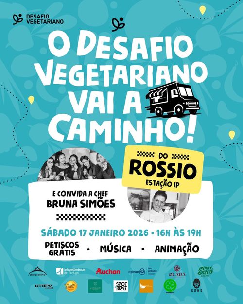 🚐🌍 “O Desafio Vegetariano vai a Caminho” do ROSSIO! 😋