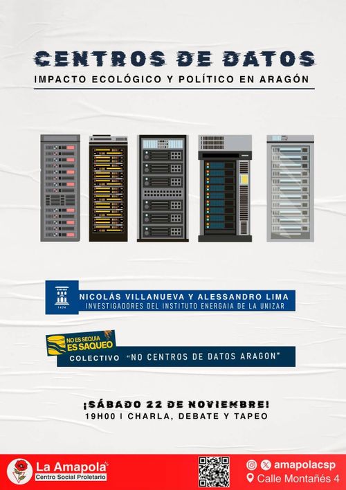 Charla Centros de datos: Impacto ecoógico y político en Aragón