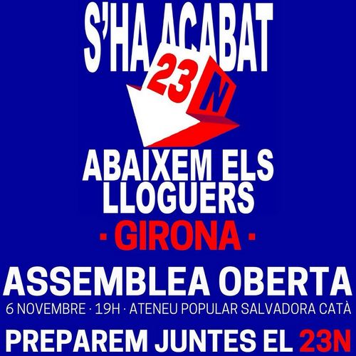 📢S'HA ACABAT, ABAIXEM ELS LLOGUERS-ASSEMBLEA OBERTA📢