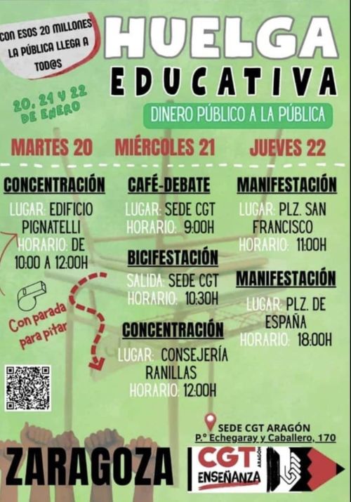 Huelga educación "dinero público para la pública"