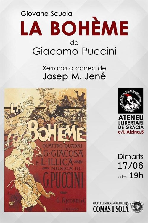 Xerrada i audicions d'òpera:  La Bohème de Giacomo Puccini