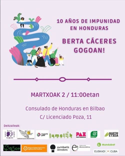 10 AÑOS DE IMPUNIDAD EN HONDURAS, BERTA CÁCERES GOGOAN!