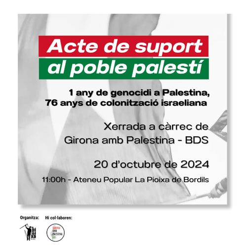 ACTE DE SUPORT AL POBLE PALESTÍ 