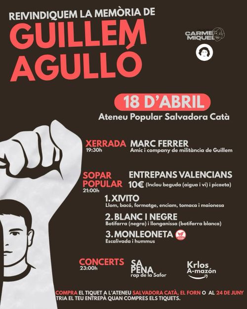 Reivindiquem la memòria d'en Guillem Agulló