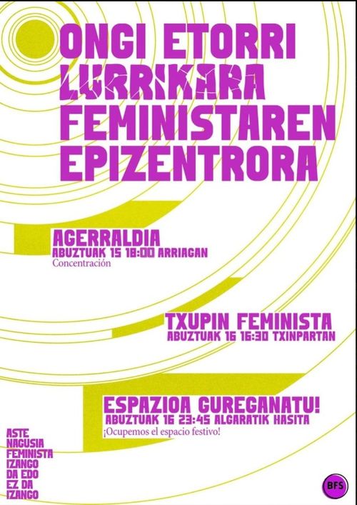 ONGI ETORRI LURRIKARA FEMINISTAREN EPIZENTRORA: MANIFESTAZIOA