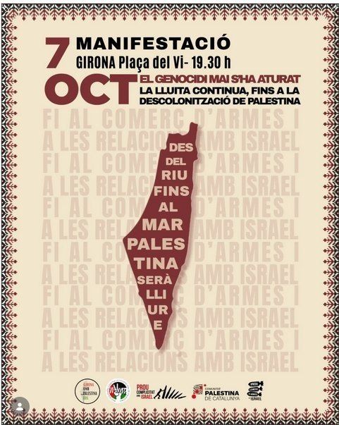 Manifestació: Palestina lliure de colonialisme, del riu al mar! 🇵🇸