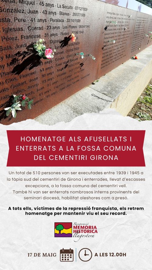 Homenatge als afusellats i enterrats a la fossa comuna  