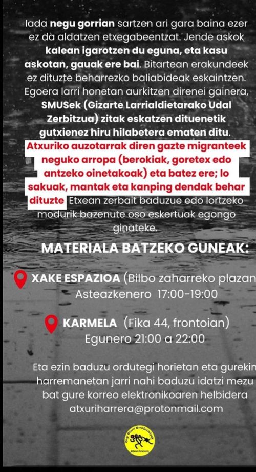 NEGUKO MATERIALAREN BILKETA