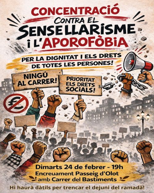 📢 CONCENTRACIÓ CONTRA EL SENSELLARISME I L’APOROFÒBIA