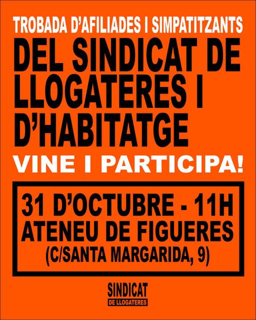 Trrobada d'afiliades i simpatitzants del Sindicat de Llogateres i d'Habitatge