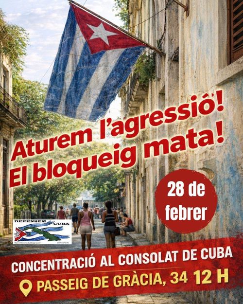 28F “Aturem l’agressió. El bloqueig mata.” 