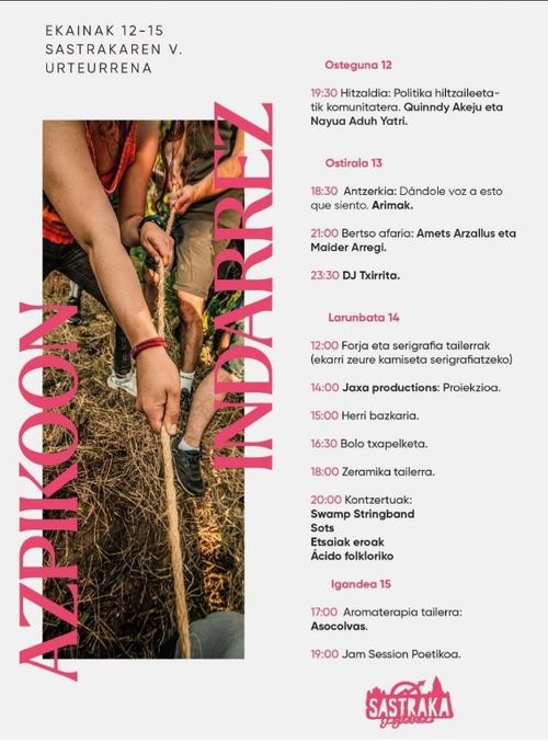 AZPIKOON INDARREZ: SASTRAKAREN URTEURRENA: Tailerra eta Jam poetikoa