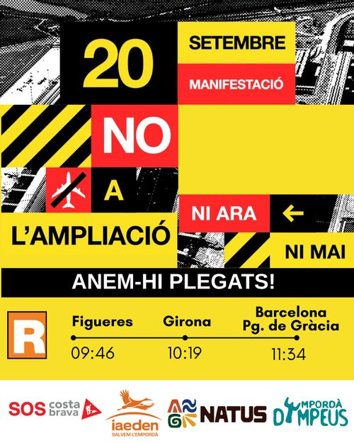 Columna Gironina cap a la mani contra l'ampliació de l'Aeroport de Barcelona-El Prat