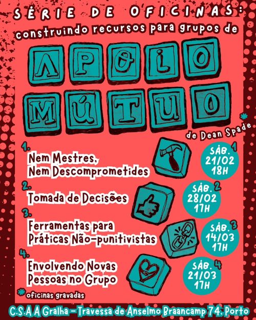 Oficinas “construindo recursos para grupos de apoio mútuo” 