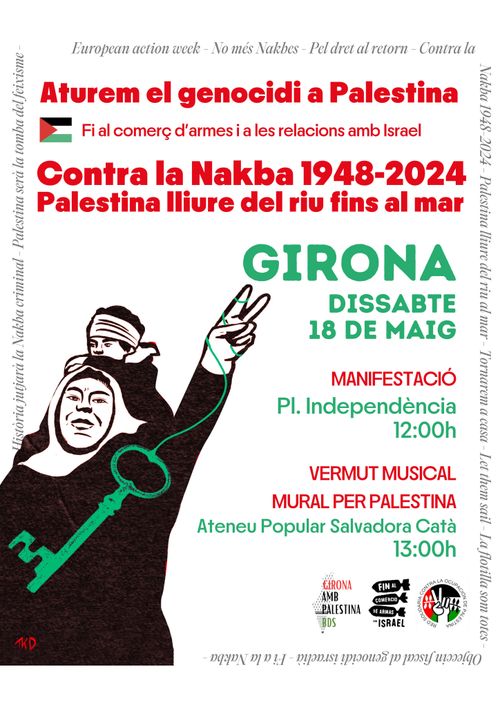 🔴18 maig: MANIFESTACIÓ 🇵🇸 + Vermut Musical & Mural per Palestina