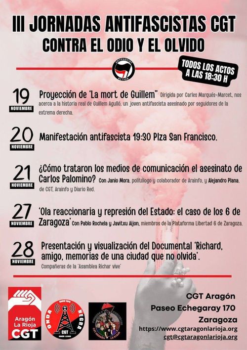 Charla: Ola reaccionaria y represión del Estado: el caso de los 6 de Zaragoza