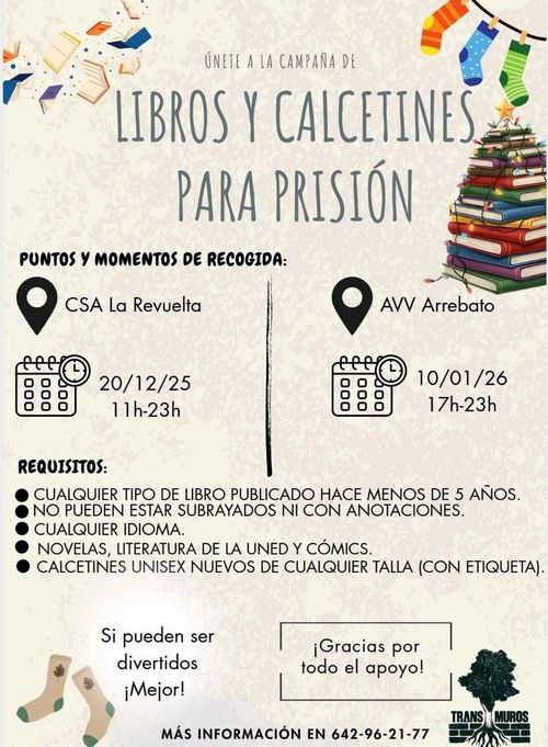 Libros y calcetines para prisión