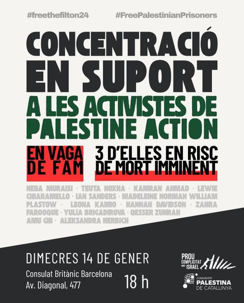 Concentración por los huelguistas de hambre por Palestina 