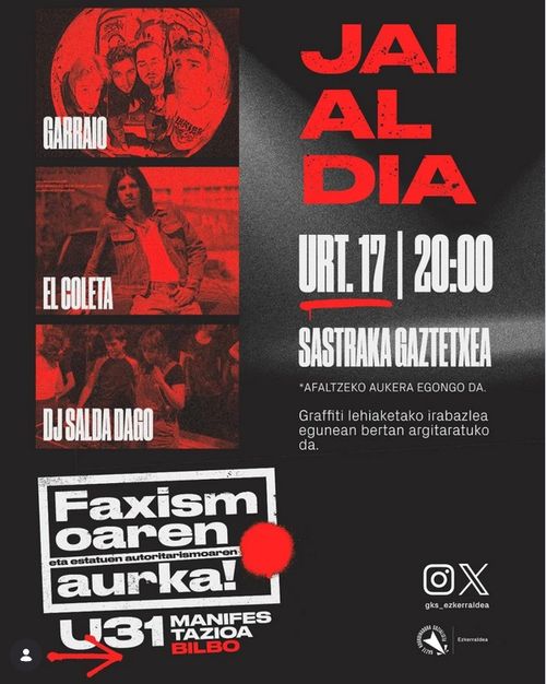 ”GARRAIO + EL COLETA” Kontzertuak + Dj SALDA DAGO