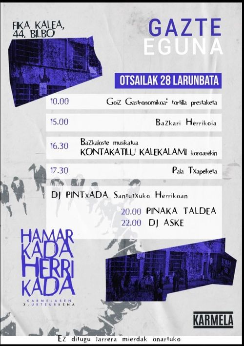 HAMARKADA HERRIKADA: KARMELAREN X. URTEURRENA (Gazte eguna)