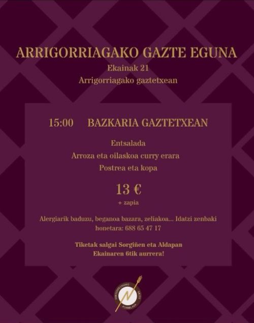 ARRIGORRIAGAKO GAZTE EGUNA: Bazkaria
