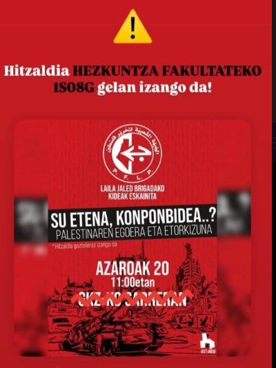 SU ETENA, KONPONBIDEA..? PALESTINAREN EGOERA ETA ETORKIZUNA