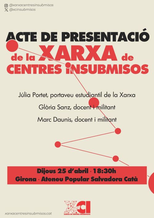 Acte de presentació de la Xarxa de Centres Insubmissos